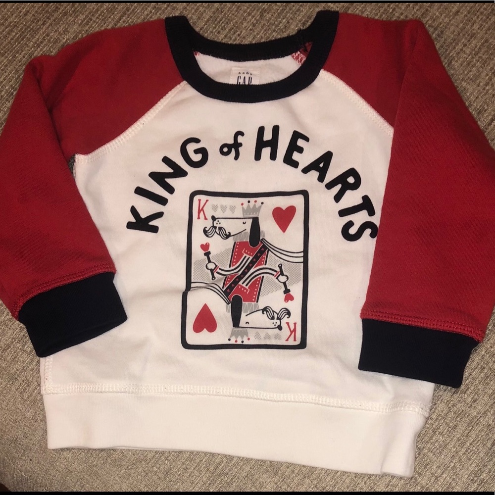 Baby GAP King Of Hearts Sweatshirt Sz: 18-24mos